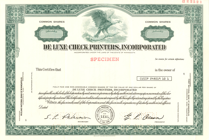 De Luxe Check Printers, Incorporated